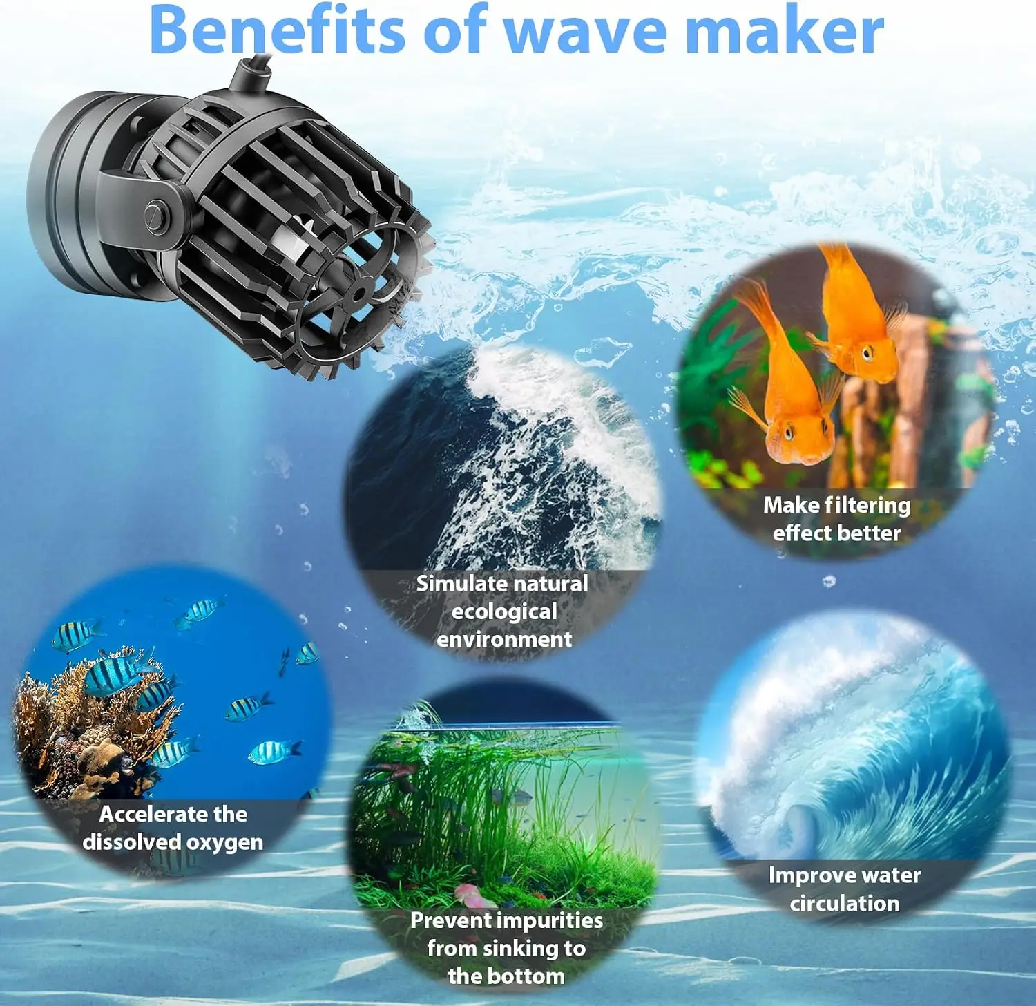Akvaryum Dalga Üreticisi, Kont - Powerhead Wave Maker incelemesi ve fiyatı